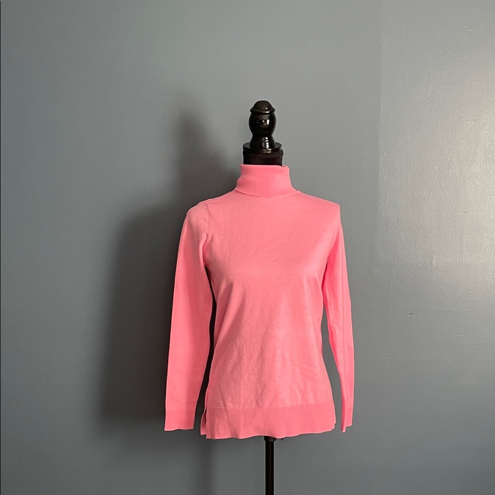 Boston Proper Vibrant Pink Turtleneck Sweater